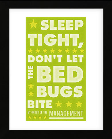 Sleep Tight, Don't Let the Bedbugs Bite (green & white) (Framed) -  John W. Golden - McGaw Graphics