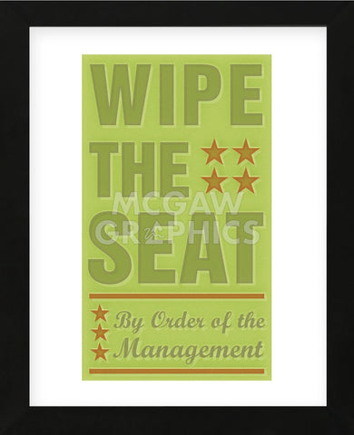 Wipe the Seat (Framed) -  John W. Golden - McGaw Graphics