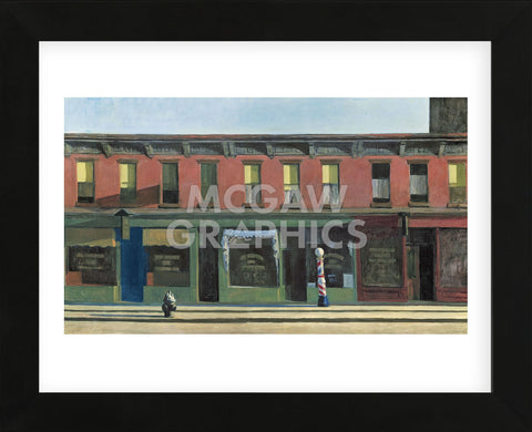 Early Sunday Morning, 1930  (Framed) -  Edward Hopper - McGaw Graphics