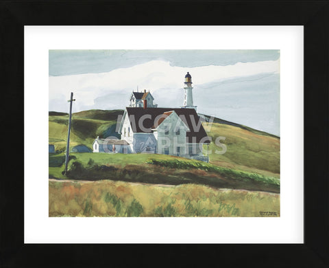 Hill and Houses, Cape Elizabeth, Maine, 1927  (Framed) -  Edward Hopper - McGaw Graphics