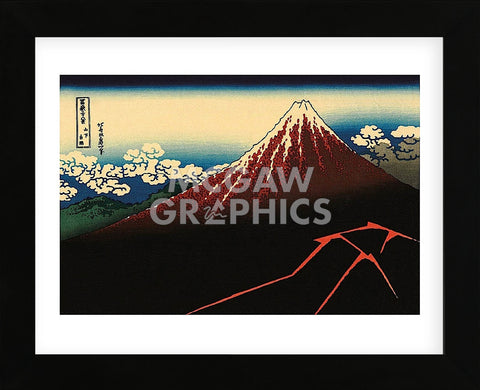 Lightning Below the Summit (Framed) -  Katsushika Hokusai - McGaw Graphics