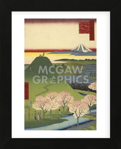 New Fuji, Meguro (Meguro Shin-Fuji), 1857 (Framed) -  Utagawa Hiroshige I - McGaw Graphics