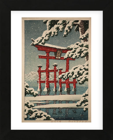 Miyajima in Snow (Yuki no Miyajima), 1929 (Framed) -  Kawase Hasui - McGaw Graphics