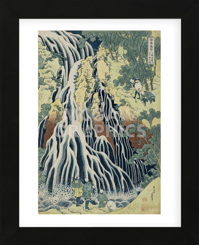 The Falling Mist Waterfall at Mount Kurokami in Shimotsuke Province (Framed) -  Katsushika Hokusai - McGaw Graphics