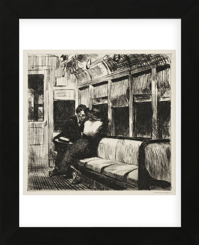 Night on the El Train, 1918 (Framed) -  Edward Hopper - McGaw Graphics