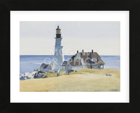 Lighthouse and Buildings, Portland Head, 1927  (Framed) -  Edward Hopper - McGaw Graphics