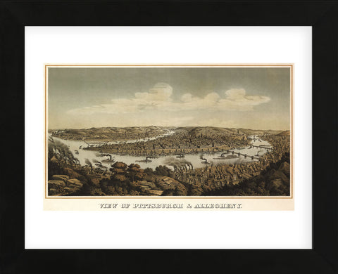 View of Pittsburgh & Allegheny, 1874 (Framed) -  Krebs - McGaw Graphics