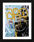 Yellow Aqua Graffiti 1  (Framed) -  Jenny Kraft - McGaw Graphics