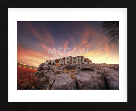 Rock Wall Sunset (Framed) -  Bob Larson - McGaw Graphics