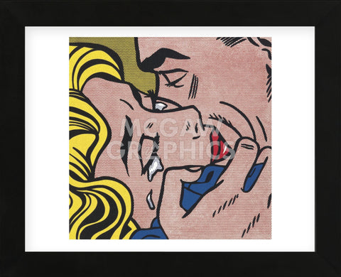 Kiss V (Framed) -  Roy Lichtenstein - McGaw Graphics