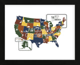 USA Map (Framed) -  Katelyn Lynch - McGaw Graphics