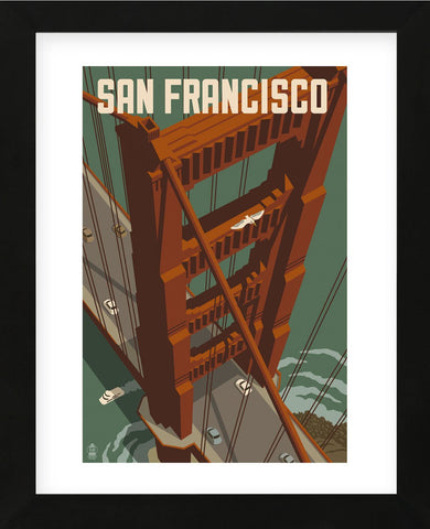 San Francisco - Golden Gate Bridge (Framed) -  Lantern Press - McGaw Graphics