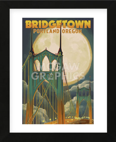 Bridgetown Portland Oregon (Framed) -  Lantern Press - McGaw Graphics