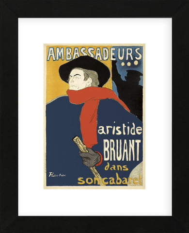 Ambassadeurs: Aristide Bruant, 1892 (Framed) -  Henri de Toulouse Lautrec - McGaw Graphics