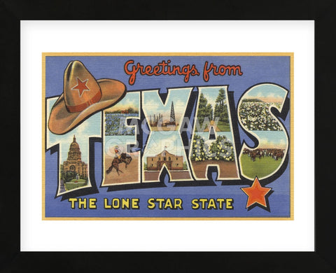 Greetings from Texas (Framed) -  Lantern Press - McGaw Graphics