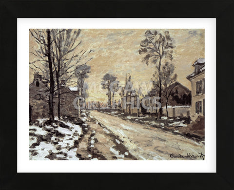 Road at Louveciennes, Melting Snow, Sunset (Framed) -  Claude Monet - McGaw Graphics