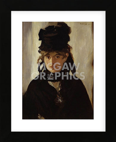 Berthe Morisot with Bouquet of Violets, 1872 (Framed) -  Edouard Manet - McGaw Graphics