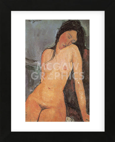 Seated Nude, ca. 1917  (Framed) -  Amedeo Modigliani - McGaw Graphics