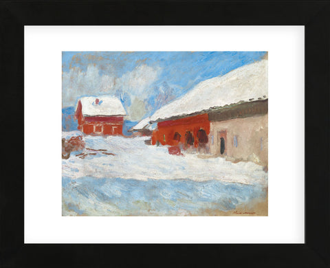 Les maisons rouges a Bjoernegaard, Norvege, 1895  (Framed) -  Claude Monet - McGaw Graphics