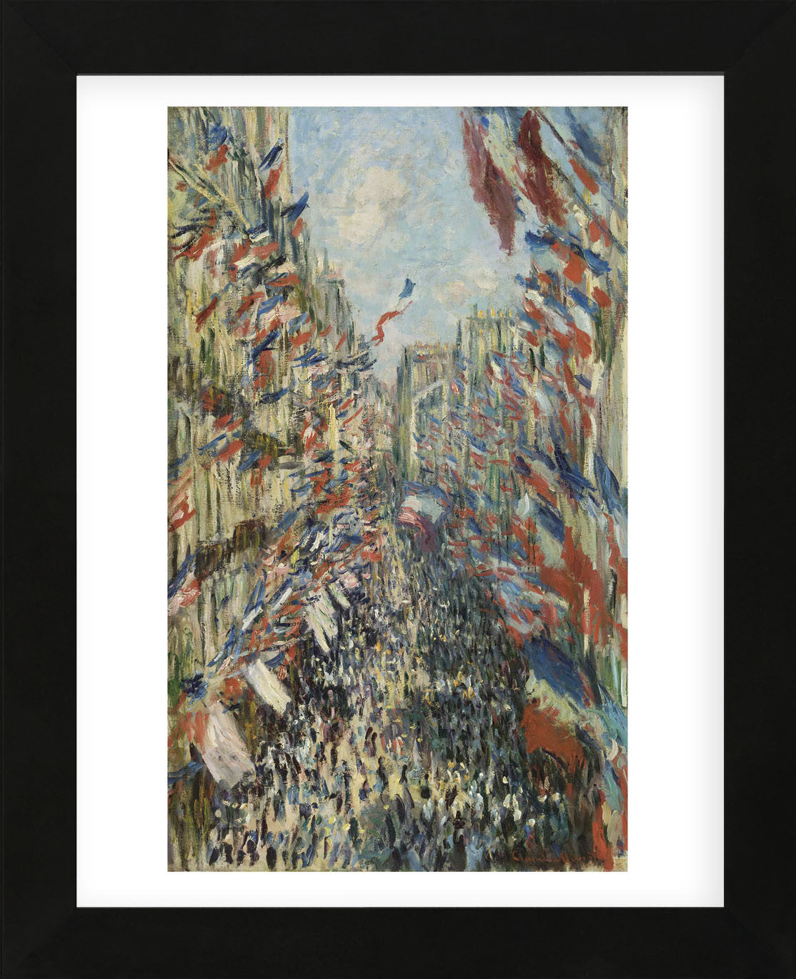 モネRue Montorgueil a Paris,.コロタイプ版上サイン モネRue Montorgueil a Paris,.コロタイプ版上サイン モネRue