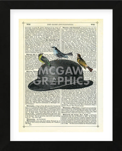 Bowler Hat with Birds (Framed) -  Marion McConaghie - McGaw Graphics