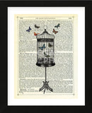 Bird Cage & Butterflies (Framed) -  Marion McConaghie - McGaw Graphics