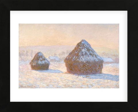 Wheatstacks, Snow Effect, Morning, 1891 (Framed) -  Claude Monet - McGaw Graphics