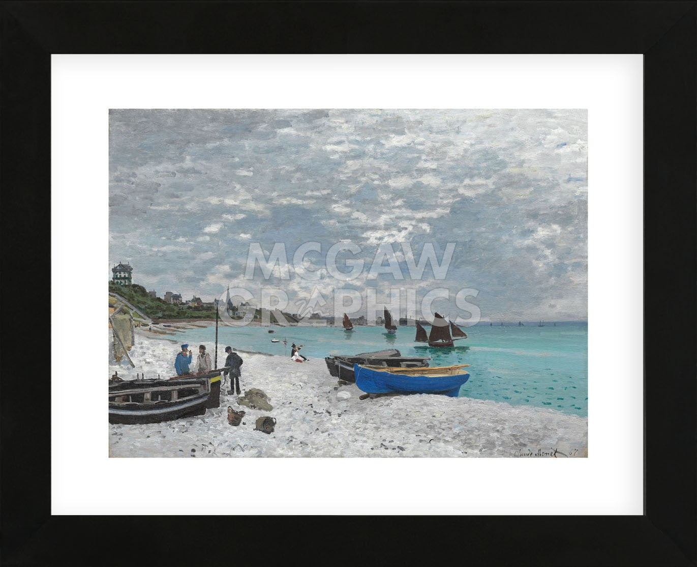 The Beach at Sainte-Adresse, 1867 (Framed) | McGaw Graphics