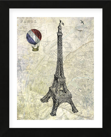 Eiffel Map (Framed) -  Marion McConaghie - McGaw Graphics