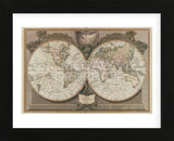 New Map of the World  (Framed) -  Vintage Reproduction - McGaw Graphics