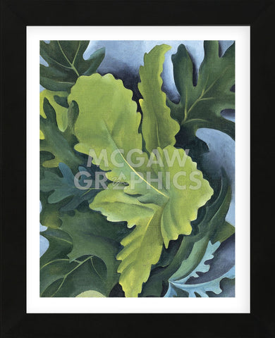 Green Oak Leaves, 1923  (Framed) -  Georgia O'Keeffe - McGaw Graphics