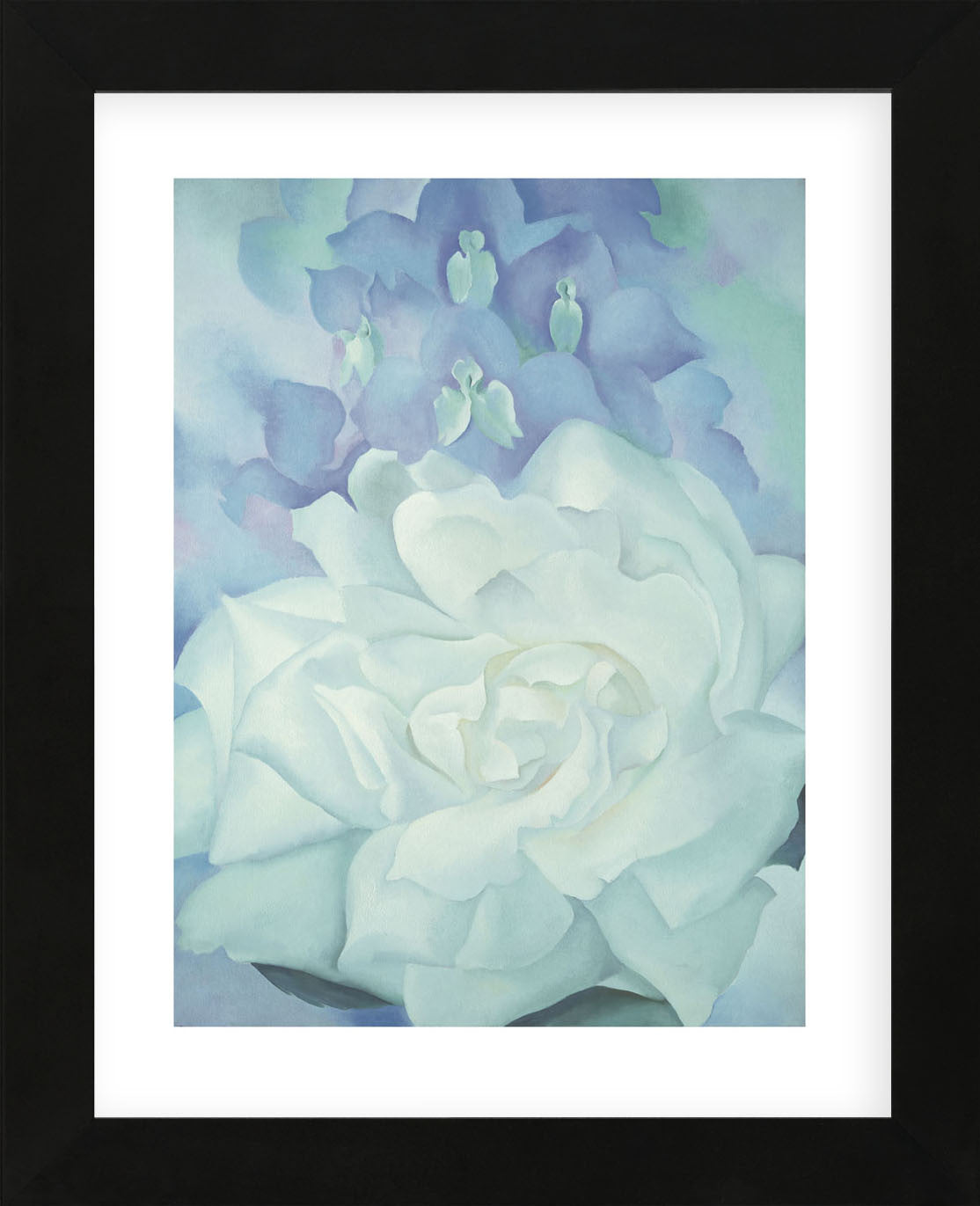 White Rose with Larkspur No. 2, 1927 (Framed) | McGaw Graphics