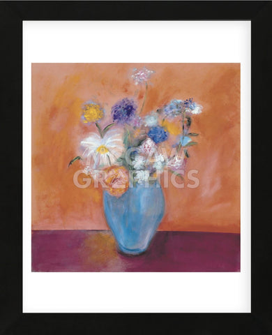 Blue Vase with Flowers  (Framed) -  Nancy Ortenstone - McGaw Graphics