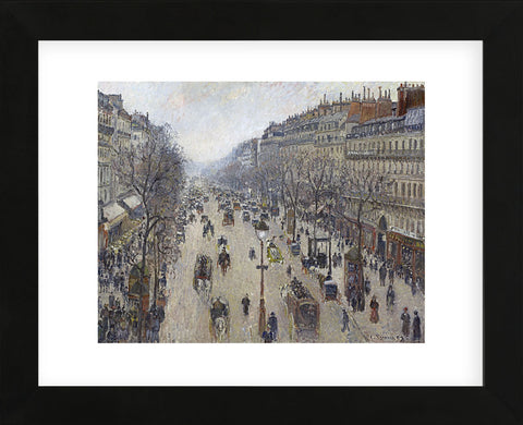 Boulevard Montmartre, Morning, Cloudy Weather, 1897 (Framed) -  Camille Pissarro - McGaw Graphics