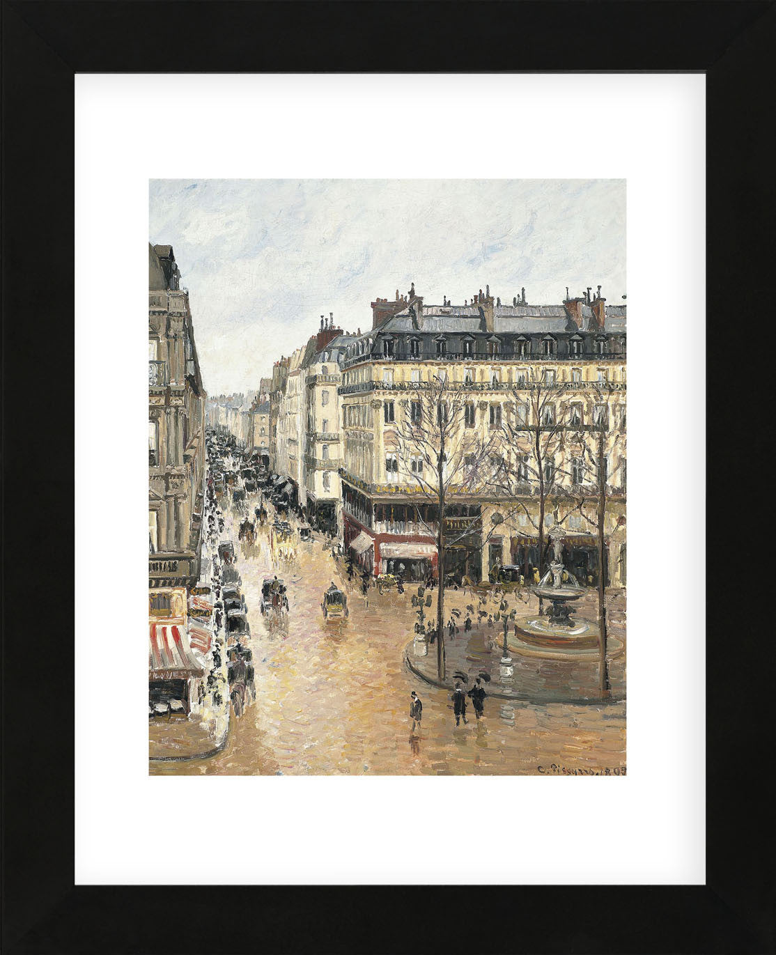 Rue Saint-Honoré in the Afternoon. Effect of Rain, 1897 (Framed