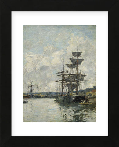 Ships at Le Havre  (Framed) -  Eugène Louis Boudin - McGaw Graphics