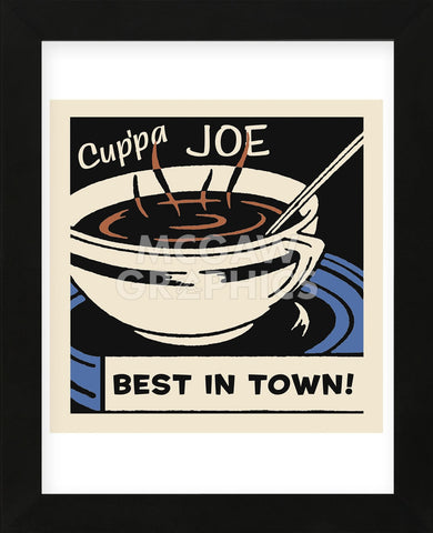 Cup'pa Joe Best in Town  (Framed) -  Retro Series - McGaw Graphics