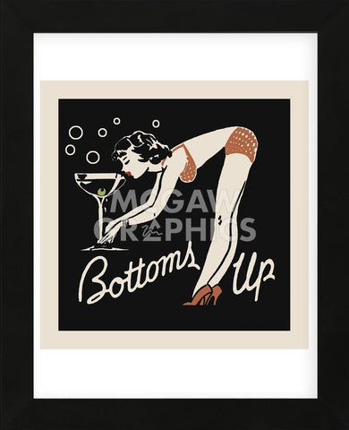 Bottoms Up  (Framed) -  Retro Series - McGaw Graphics