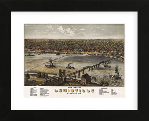 Bird’s Eye View of Louisville, Kentucky, 1876 (Framed) -  A. Ruger - McGaw Graphics