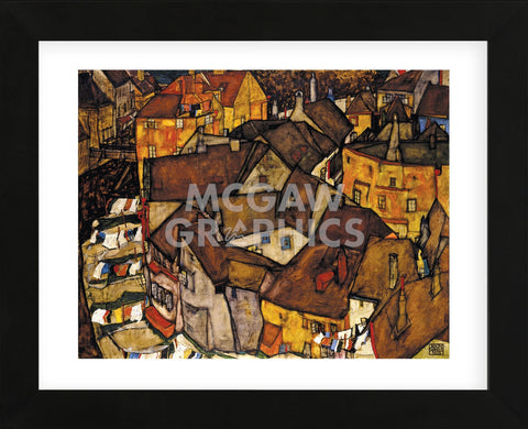 Crescent of Houses (The Small City V), 1915 (Framed) -  Egon Schiele - McGaw Graphics