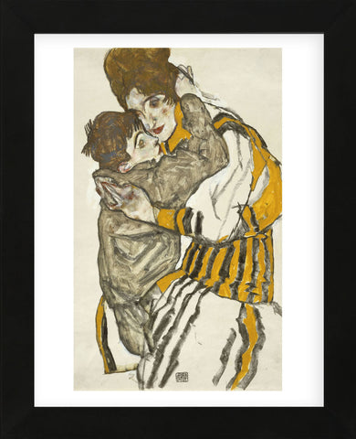 Schiele’s Wife With Her Little Nephew, 1915 (Framed) -  Egon Schiele - McGaw Graphics