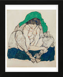 Crouching Woman with Green Headscarf (Framed) -  Egon Schiele - McGaw Graphics