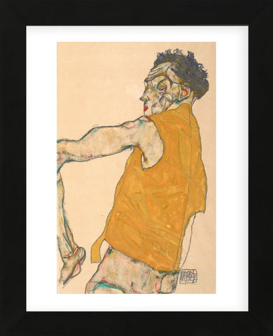 Self-Portrait in Yellow Vest, 1914 (Framed) -  Egon Schiele - McGaw Graphics