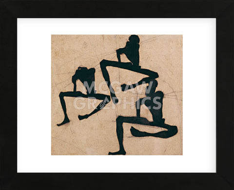 Composition with Three Male Nudes (Framed) -  Egon Schiele - McGaw Graphics