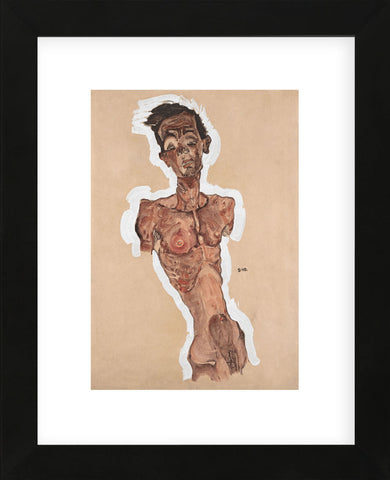 Nude Self-Portrait (Framed) -  Egon Schiele - McGaw Graphics