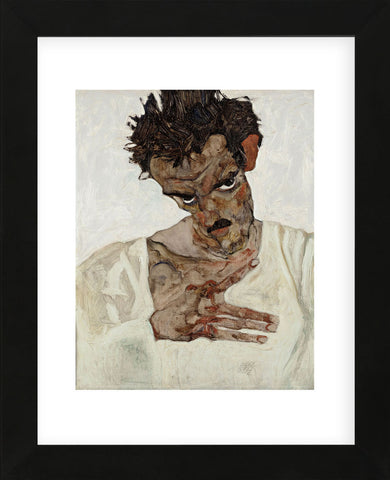 Self-Portrait with Lowered Head (Framed) -  Egon Schiele - McGaw Graphics