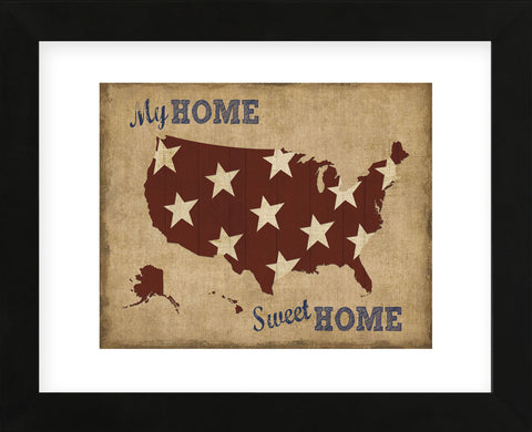 My Home Sweet Home USA Map (Framed) -  Sparx Studio - McGaw Graphics