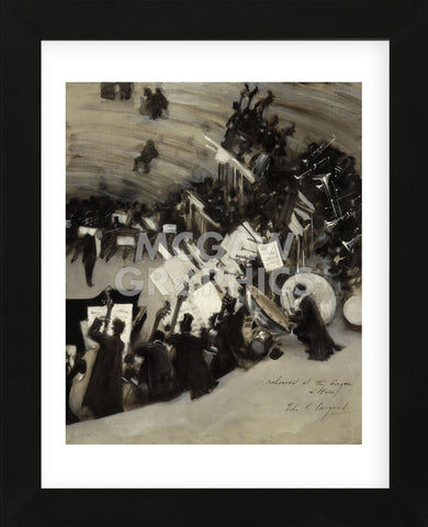 Rehearsal of the Pasdeloup Orchestra at the Cirque d'Hiver, about 1879–80 (Framed) -  John Singer Sargent - McGaw Graphics