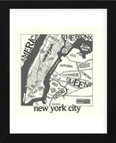 New York Map (Framed) -  Urban Cricket - McGaw Graphics