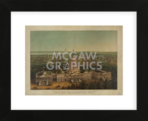 View of Washington City, c. 1869 (Framed) -  Vintage Reproduction - McGaw Graphics